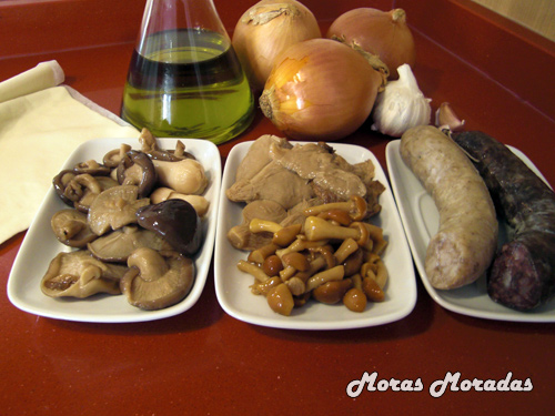 ingredientes para hacer coca de recapte de setas y butifarra ingredientes para hacer coca de recapte de setas y butifarra