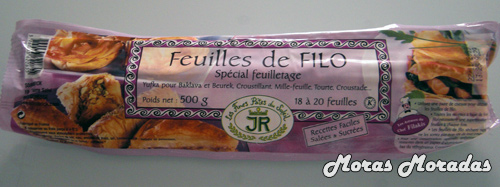 paquete de pasta filo paquete de pasta filo