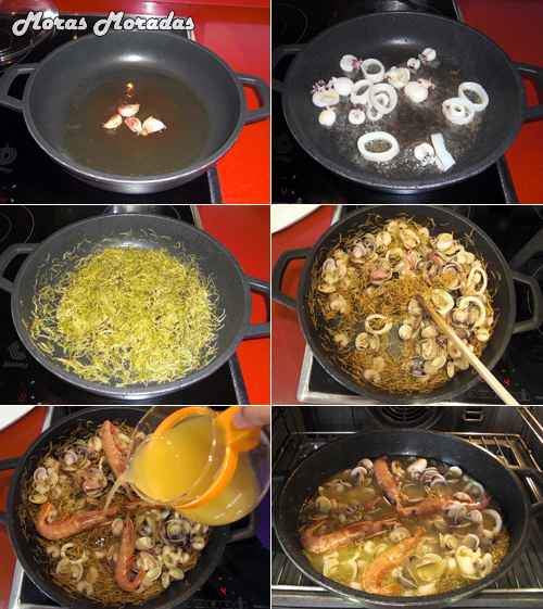 preparación de la fideuá al horno preparación de la fideuá al horno