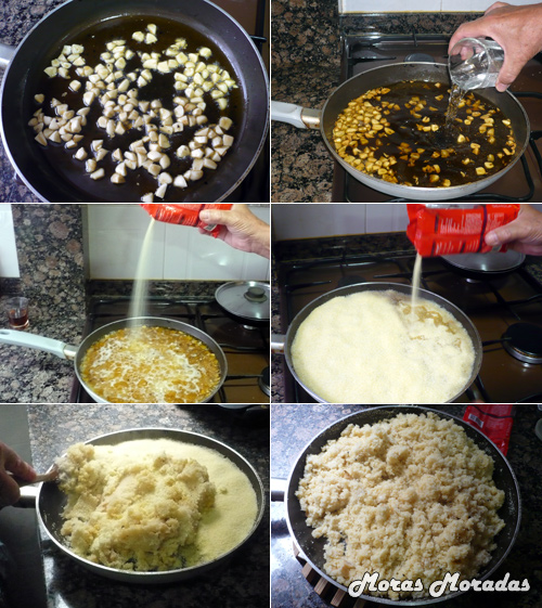 preparación de las migas de sémola preparación de las migas de sémola