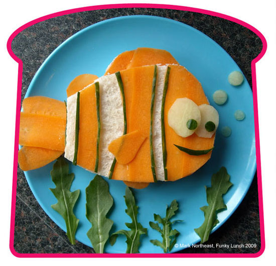 sándwich con forma de nemo sándwich con forma de nemo
