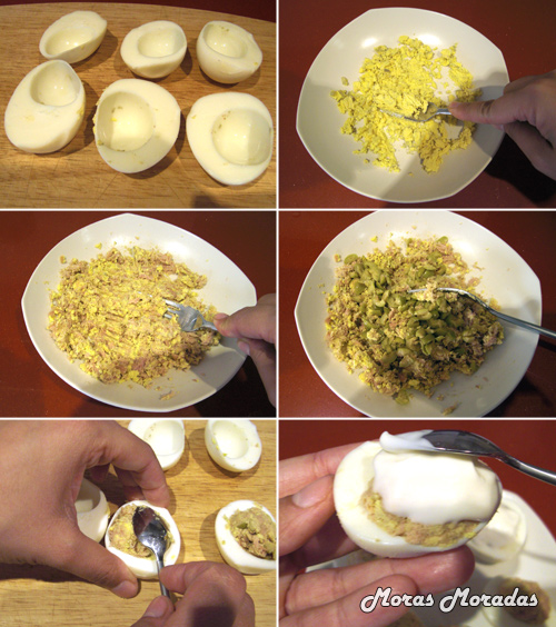 preparación de los huevos rellenos preparación de los huevos rellenos