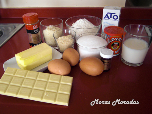 ingredientes para las magdalenas de Sant Jordi