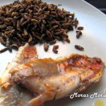 salmonete con arroz salvaje frito salmonete con arroz salvaje frito