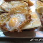 montadito de lomo, queso y huevos de codorniz montadito de lomo, queso y huevos de codorniz
