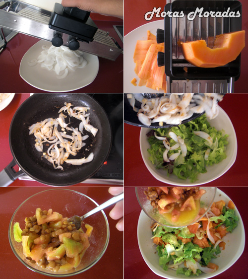 como hacer ensalada de lentejas, sepia y papaya como hacer ensalada de lentejas, sepia y papaya