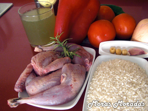 ingredientes para hacer arroz de perdiz