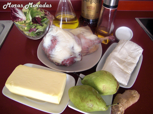 ingredientes para hacer triángulos rellenos de pato y pera ingredientes para hacer triángulos rellenos de pato y pera