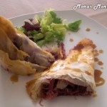 triángulos rellenos de pato y pera triángulos rellenos de pato y pera