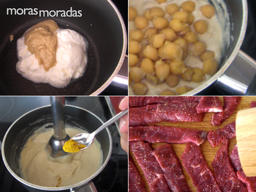 como hacer puré de garbanzos con ternera