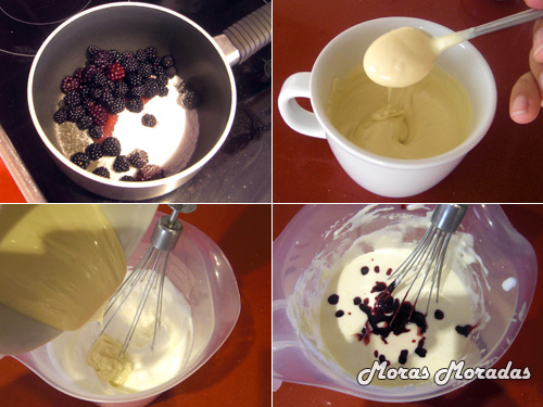 como hacer mousse de moras y chocolate blanco