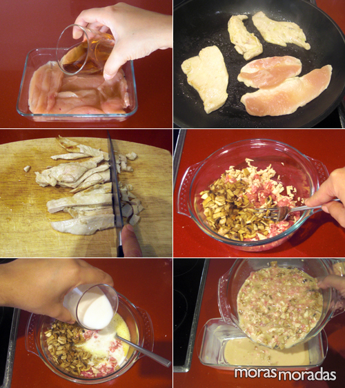 como hacer paté de pollo con nueces y champiñones