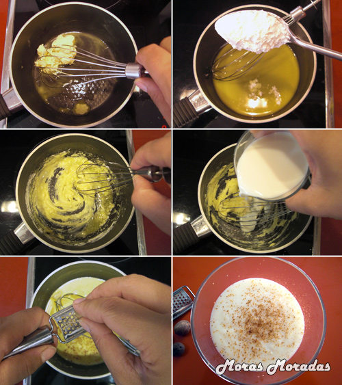 preparación de la salsa bechamel