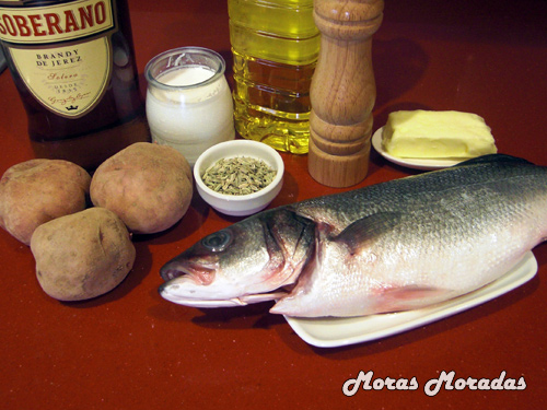 ingredientes para hacer lubina al hinojo