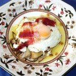 boletus con huevo al perfume de jamón ibérico