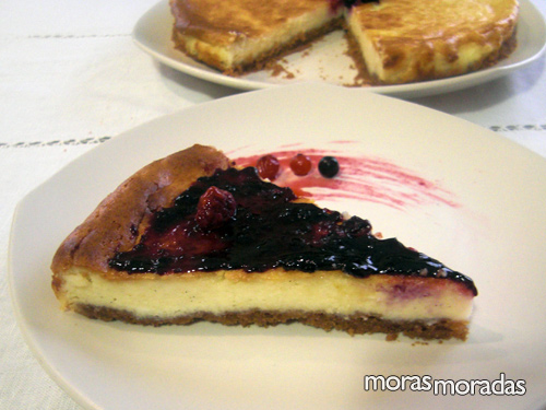 cheescake con mermelada de moras