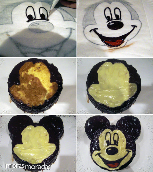 como decorar un pastel con la cara de Mickey Mouse