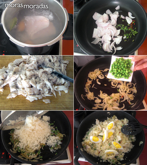 como hacer pescado con arroz