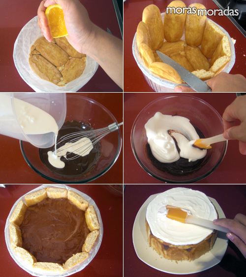 como hacer una charlota de chocolate
