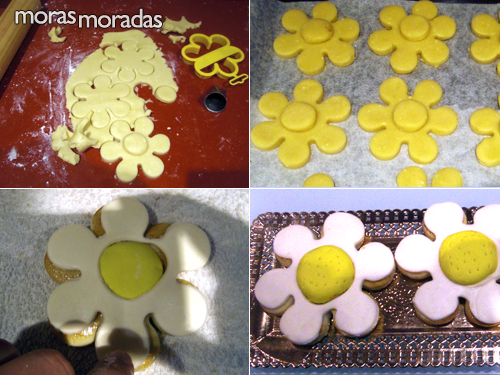 como decorara las galletas con forma de flor