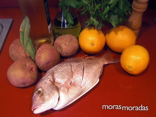 ingredientes para hacer besugo al horno con naranja