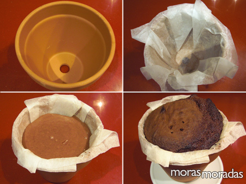 hacer un bizcocho en una maceta