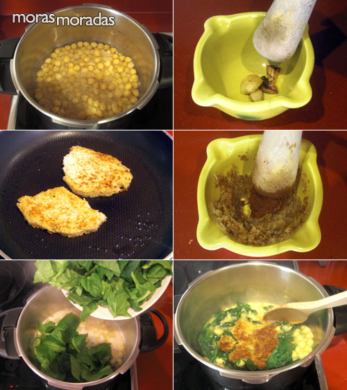 como hacer garbanzos con espinacas