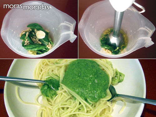 como hacer espaguetis al pesto