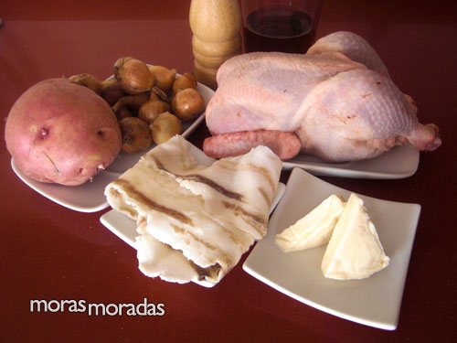 ingredientes para hacer picantones rellenos de queso