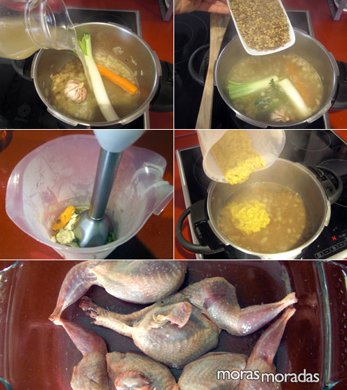 como hacer lentejas con codorniz