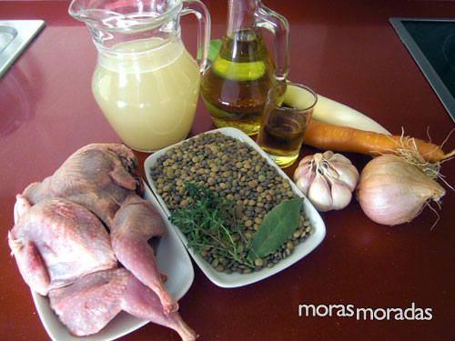 ingredientes para hacer lentejas con codorniz