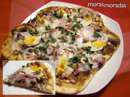 pizza de pollo a la barbacoa