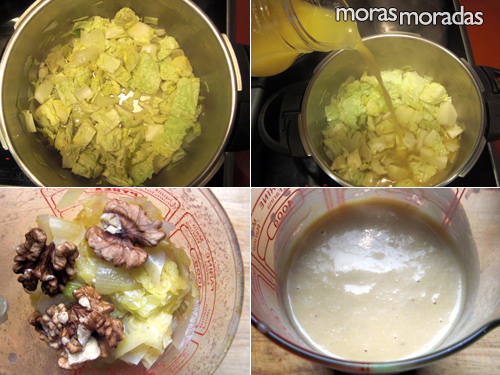 como hacer crema de col con picatostes