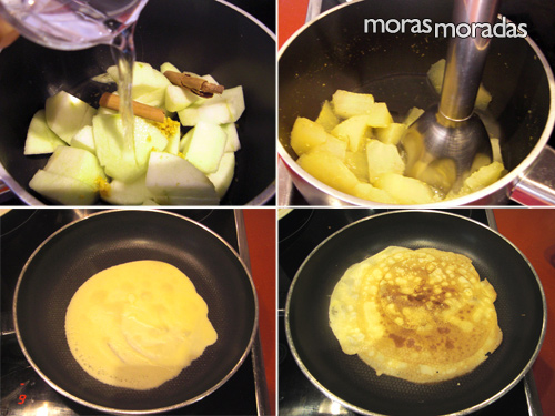 como hacer filloas con compota de manzana