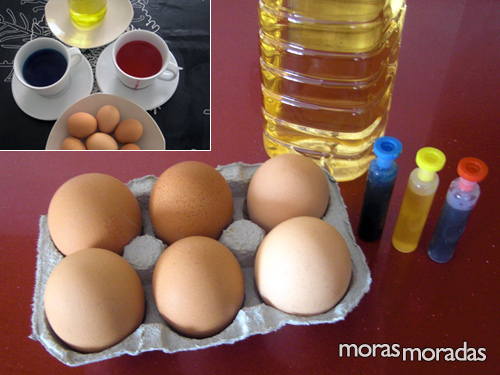 ingredientes para pintar huevos de pascua