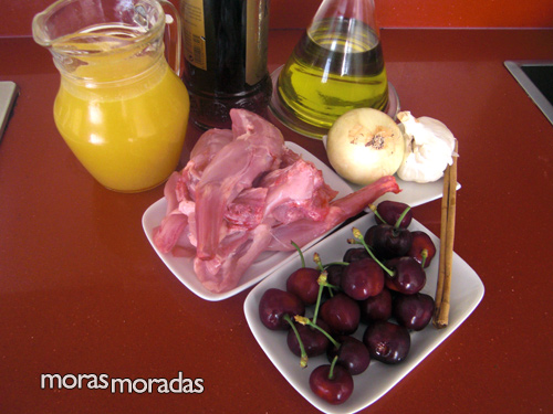 ingredientes de conejo con cerezas ingredientes de conejo con cerezas