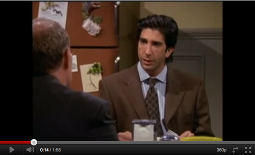 Fragmento del vídeo del bocadillo de Ross en YouTube Fragmento del vídeo del bocadillo de Ross en YouTube