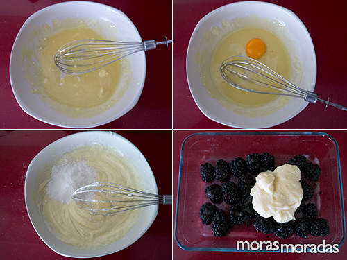 Como hacer brownie de chocolate blanco con moras